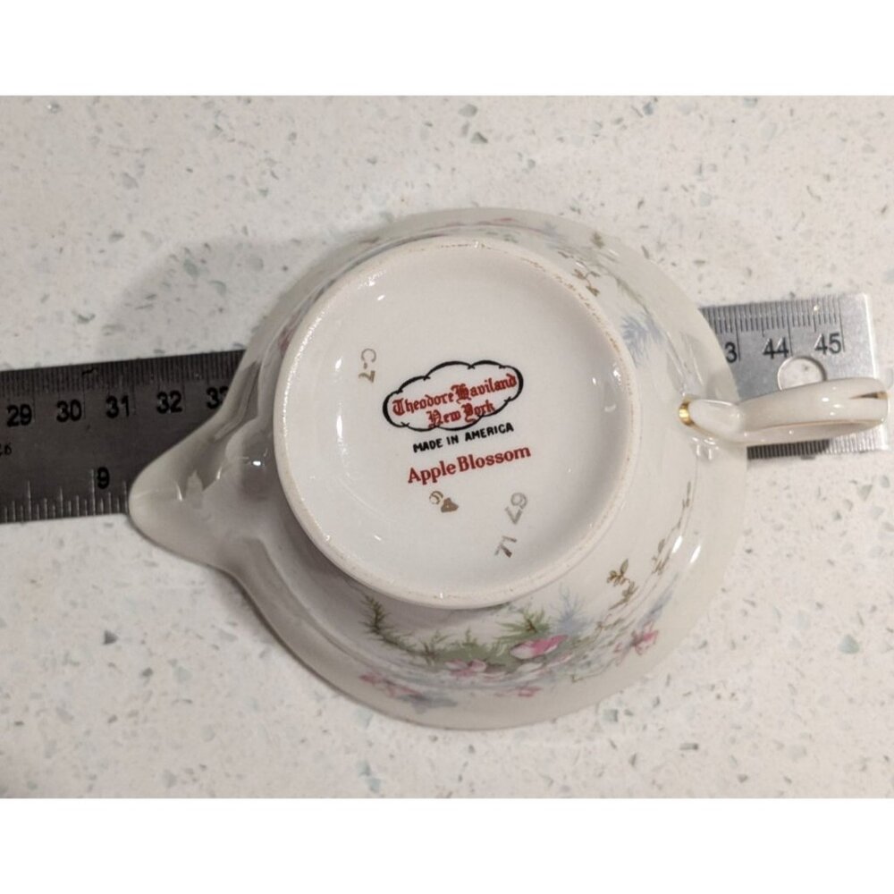 Vintage Theodore Haviland Apple Blossom Cream Sugar Set - Picture 13 of 16